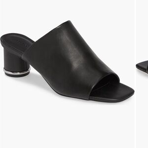 REBECCA MINKOFF Black Leather Women's Mules